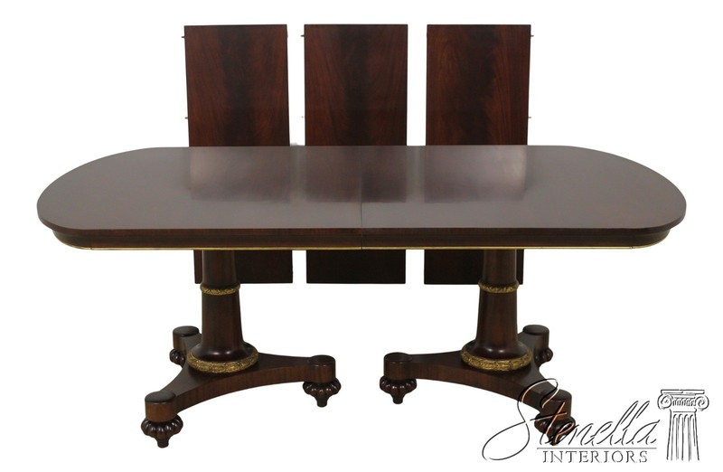 L55964: JOHN WIDDICOMB Neoclassical Mahogany Pedestal Dining Room Table