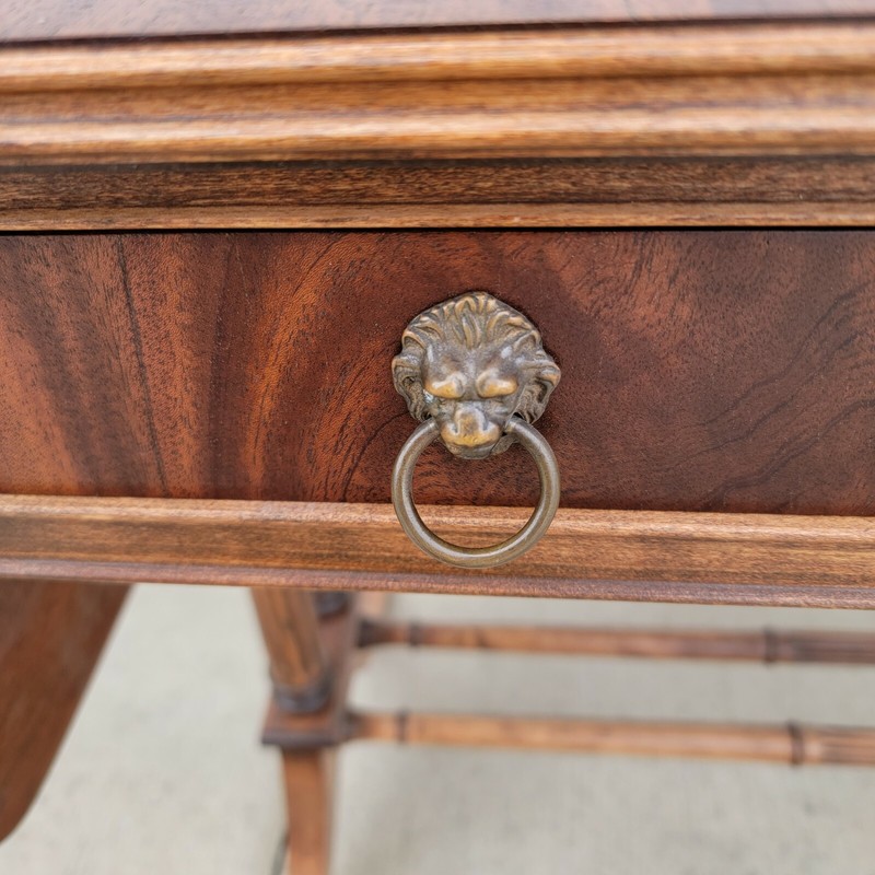 NICE - Antique Duncan Phyfe sofa table drop leaves w/Lion Pull Drawer/Claw Feet gallery