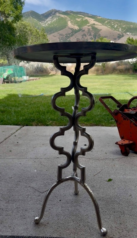 Mid Century Aluminum White Painted Side Table gallery