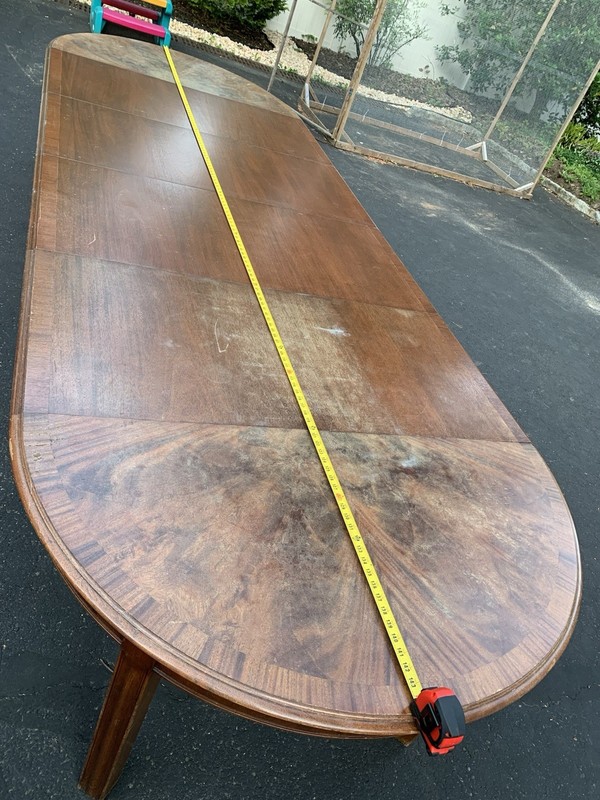 Vintage Extendable 12-Foot Banquet Dining Table – Mahogany Sunburst Veneer gallery