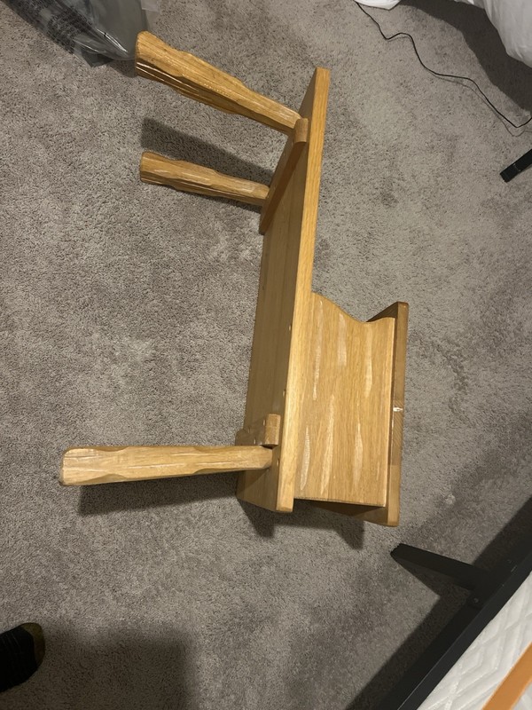 Solid Oak Handmade Wooden End Table Two-Tier gallery