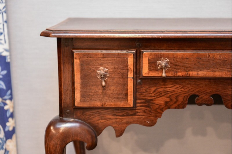 19th Century English Walnut Queen Anne Lowboy With Banded Satinwood Inlay gallery