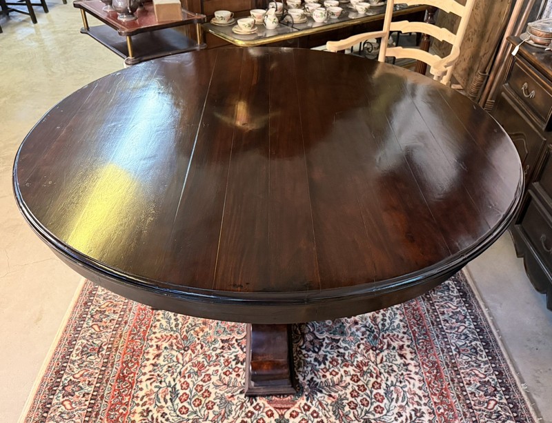 Antique French Style 60" Round Solid Hardwood Barley Twist Dining & Entry Table gallery