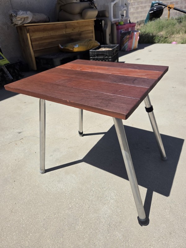 Vintage Mid-century Modern Slatted Side Table 1960's Atomic Style Tri-Tone Wood gallery
