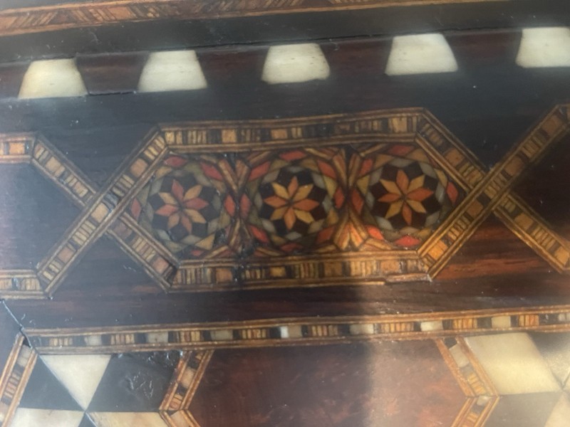 Vintage Inlaid Hexagon Table — Syrian / Moorish Style - 1940's gallery