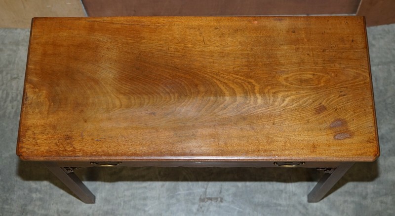 ANTIQUE GEORGE III SIDE TABLE CIRCA 1760 VERY HEAVY MAHOGANY CHIPPENDALE CARVED gallery