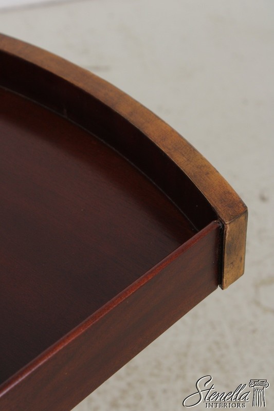 L72218: MAITLAND SMITH Round Mahogany Leather Top Center Table gallery