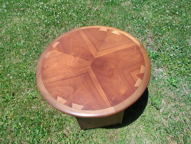 Vintage Round Drum Table Lane Style #900 MCM Andre Bus Storage Hexagon gallery