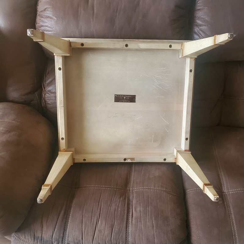 W.A. Berkey & Widdicomb yellow mid century Lewie XVI style side table gallery