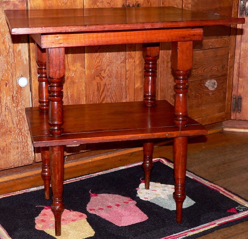 Occasional Lamp TABLE, Southern Yellow Pine, Alabama, Orig Patina, c1900, 26"w gallery
