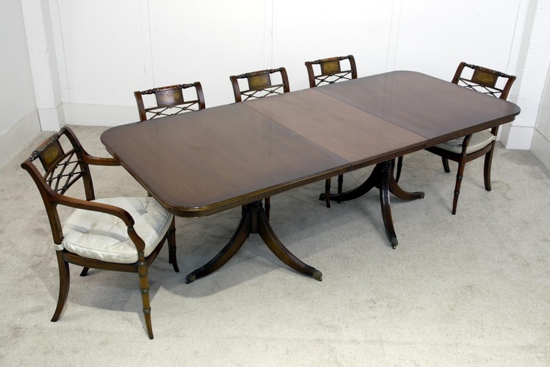 Regency Dining Set Pedestal Table and 8 Chairs Mahogany gallery