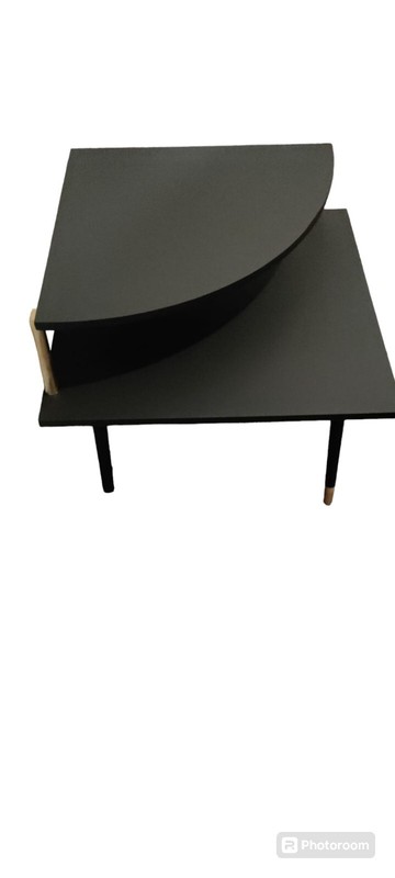 Black and Gold Wood Coffee Table Vintage