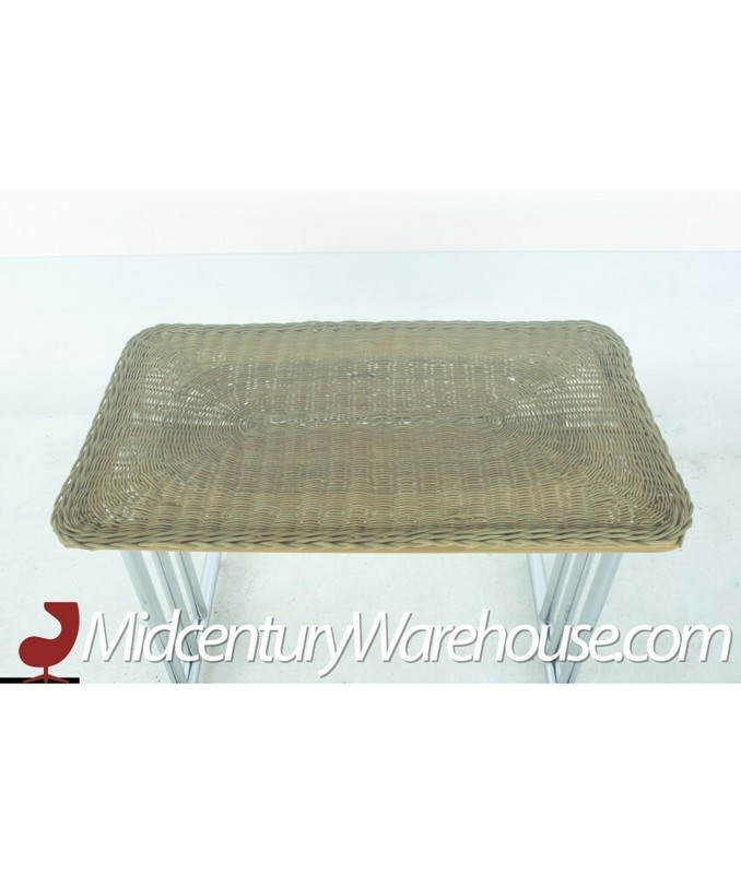 Mid Century Glass and Chrome Dining Table gallery