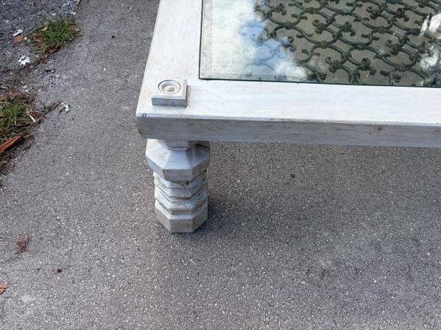 Large Hand Painted Primative Coffee Table Iron Insert. gallery