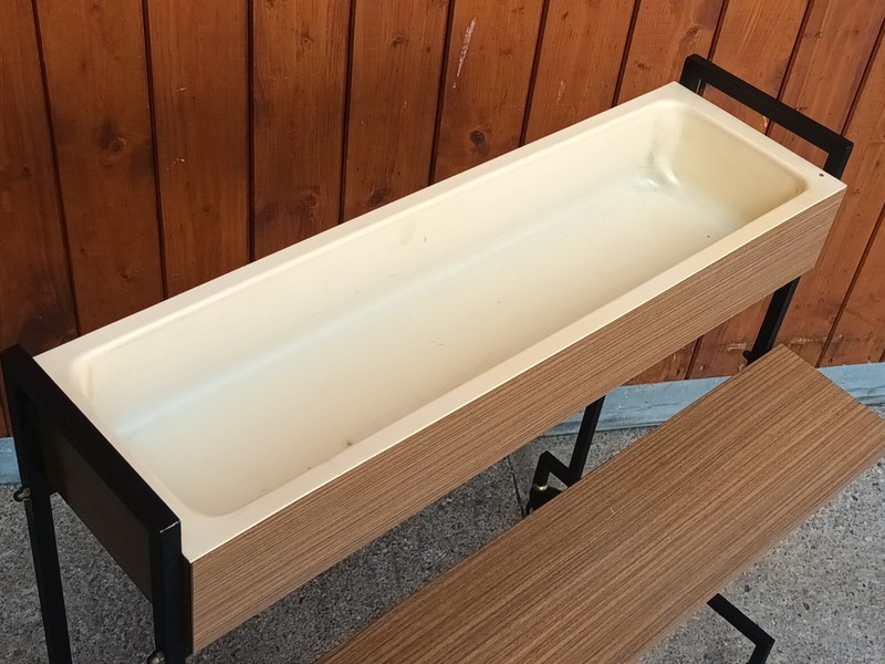 Flower Box Flower Bench Vintage 60s Danish Modern Plant Trolley Flower Stand 60s gallery