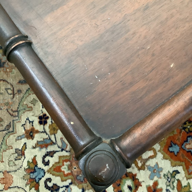 Vintage Faux Bamboo Occasional Table with Cane Bottom and Casters gallery