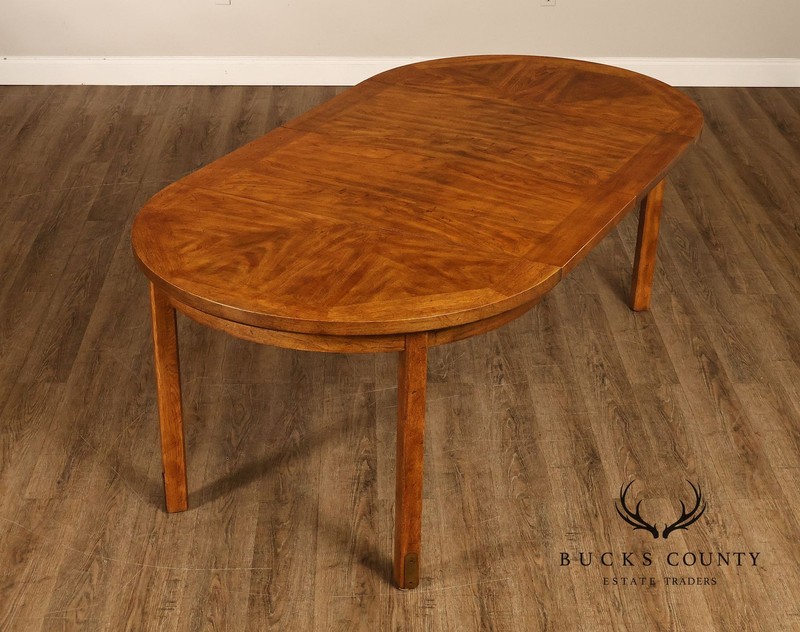 Drexel 'Woodbriar' Campaign Style Round Expandable Dining Table gallery
