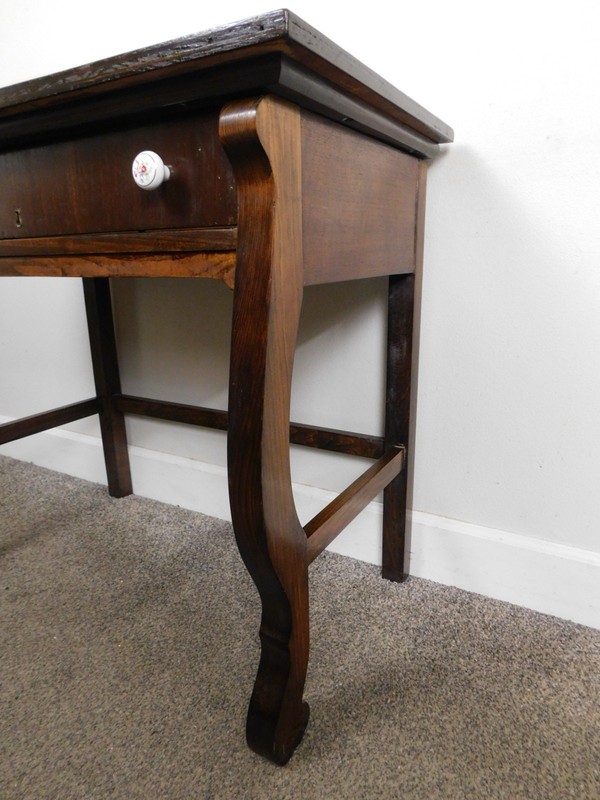 31"W Desk Console Sofa Vanity Table Wood w Drawer Vintage Empire Restored gallery