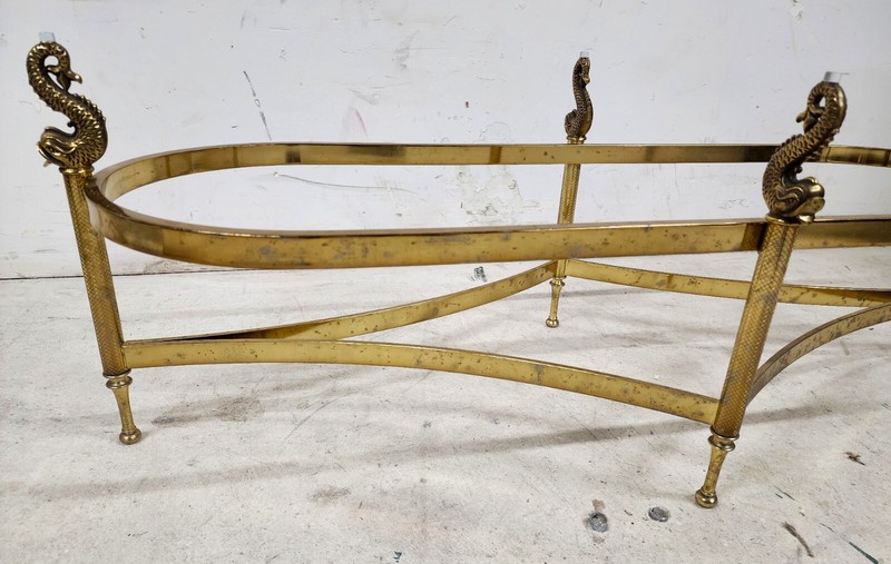 Italian Brass Coffee Table with Koi Fish Glass Top gallery