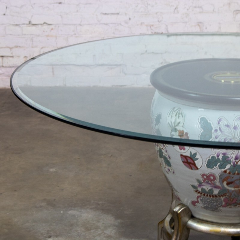 Ming Treasures Fishbowl Pedestal Base Dining Table Drexel Heritage Round Glass gallery