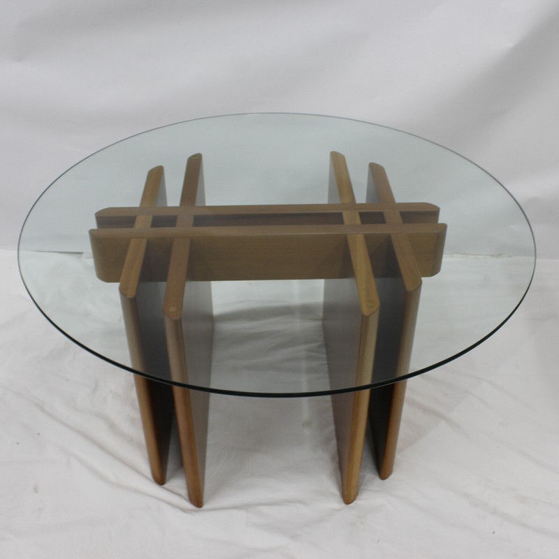 Danish Mid Century Modern Glass Top Coffee Table