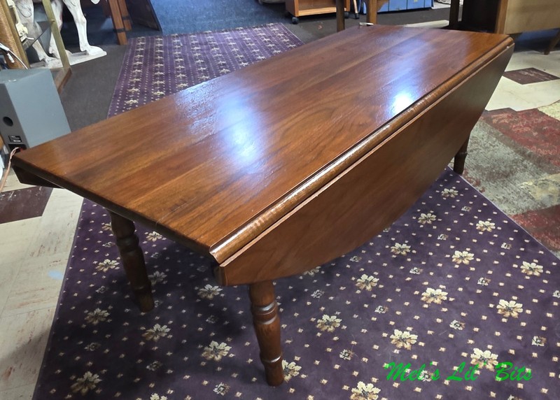 Oval Dropleaf Vintage Walnut Coffee Table