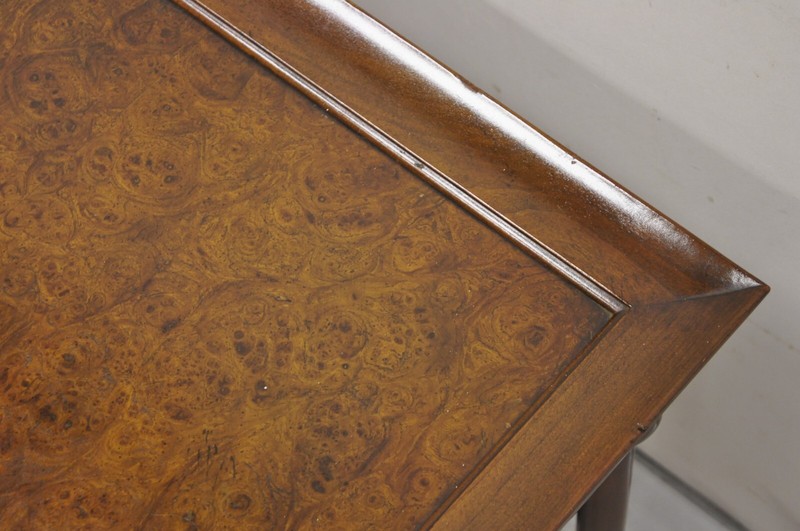 Baker Michael Taylor Far East Asian Burl Wood Square Occasional Side Table gallery