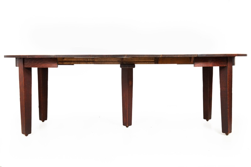 Gustav Stickley Arts & Crafts Extending Oak Dining Table no. 632 c. 1910 gallery