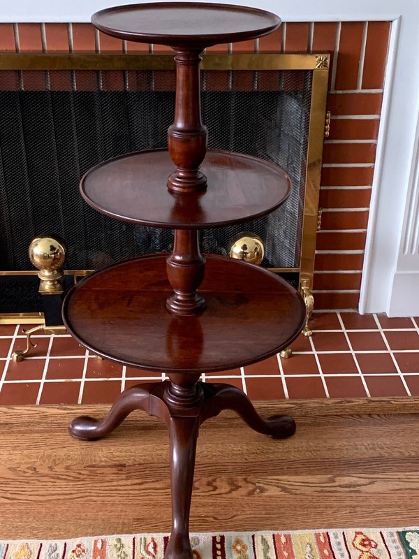 Antique Mahogany 3 Tier Table by Edwards & Sons - London, England gallery