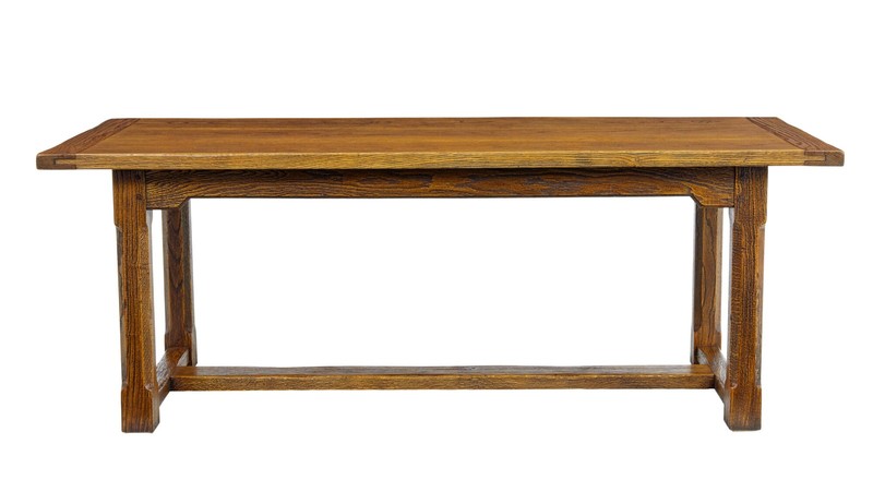 ENGLISH MADE GOLDEN OAK REFECTORY DINING TABLE gallery