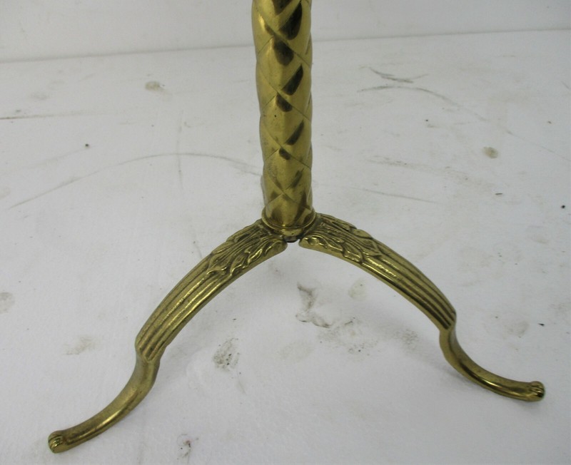 Pedestal Two Tier Cake Stand Vintage Hollywood regency style Veneer Brass HTF gallery