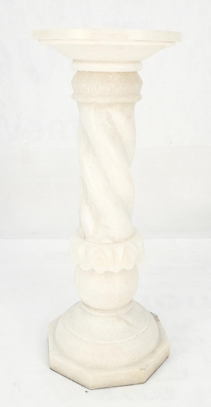 Carved Marble or Alabaster "Twisted Rope" 30" Tall Pedestal Stand MINT gallery