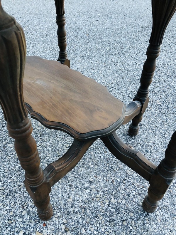 Antique wooden bobbin leg side table early 1900's gallery