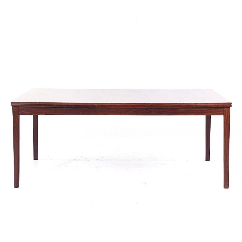 Johannes Andersen Style Mid Century Danish Rosewood Hidden Leaf Dining Table gallery