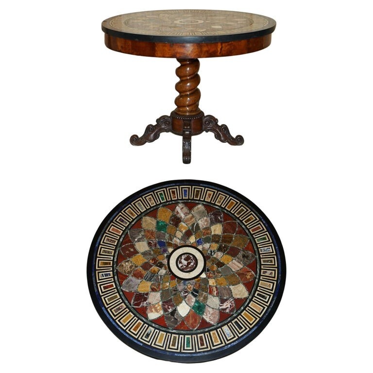 IMPORTANT ANTIQUE 1830 WILLIAM IV PIETRA DURA SPECIMEN MARBLE CENTRE TABLE