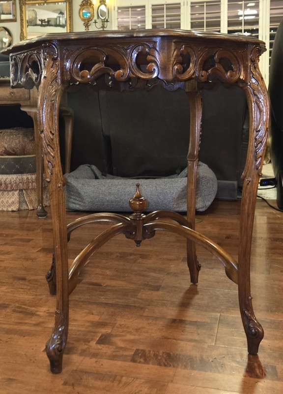 Antique French Mahogany table Louis XV Gueridon Marquetry 1900 Shop close !!! gallery
