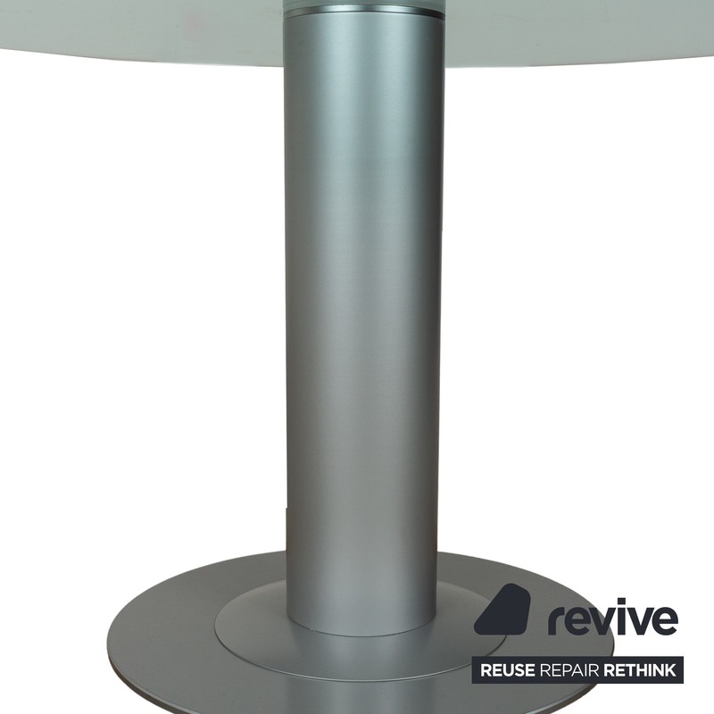 Bacher Castro Glass Dining Table Silver 130 x 130 x 73 cm gallery
