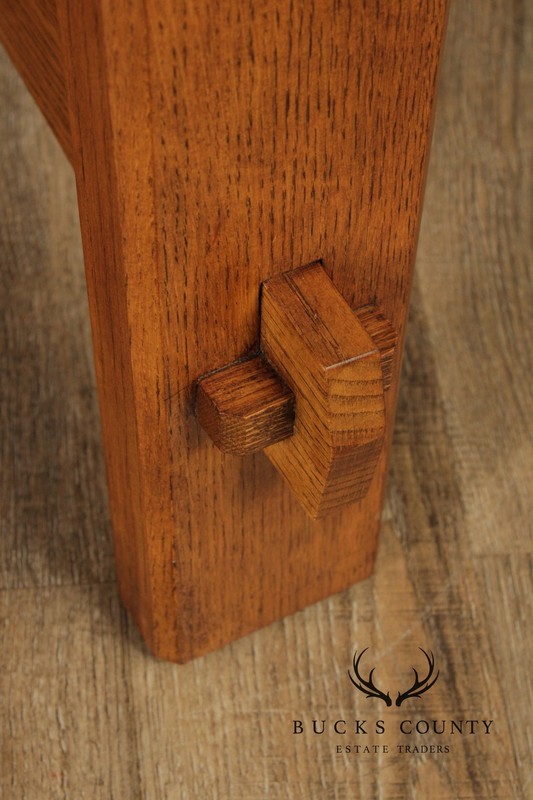 Stickley Mission Collection Round Oak Commemorative Library Table gallery