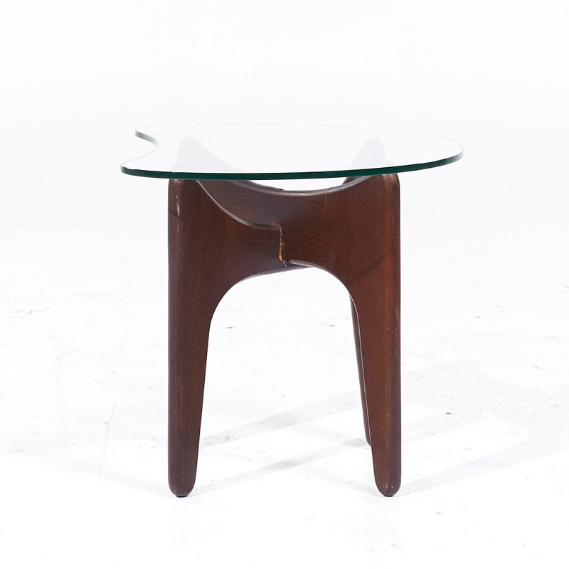 Adrian Pearsall Mid Century Walnut and Glass Side Tables - Pair gallery