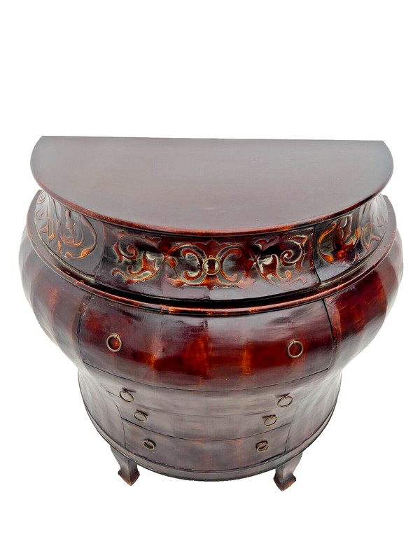 Vintage Demilune Bombay Console Table Dresser Chest Five Drawers Italian Style gallery