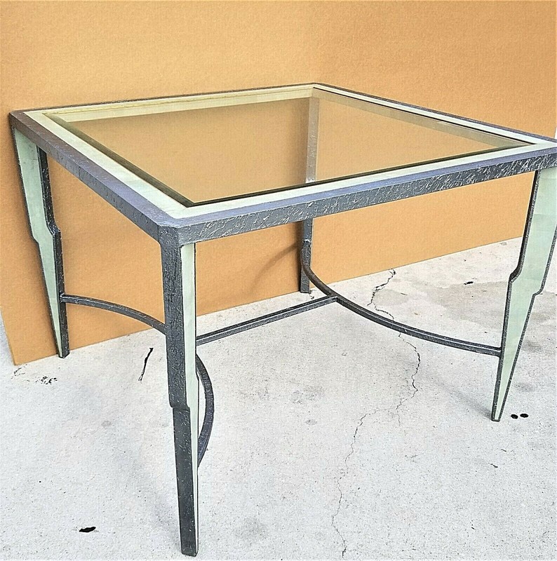 1980's Merle James Edelman for CASA BIQUE Tessellated Marble Dining Gaming Table gallery