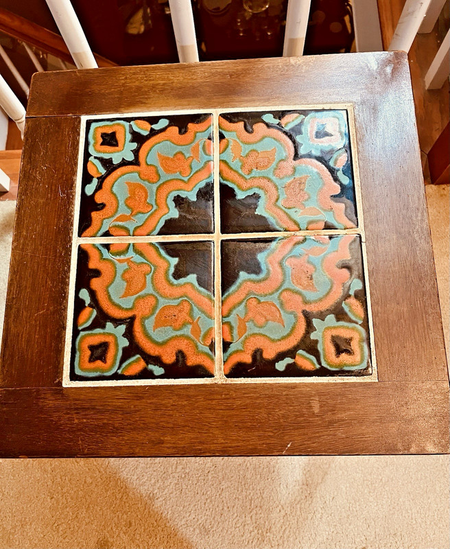 Early California Monterey Spanish Revival 1920's Rare 4 Tile Table Catalina gallery