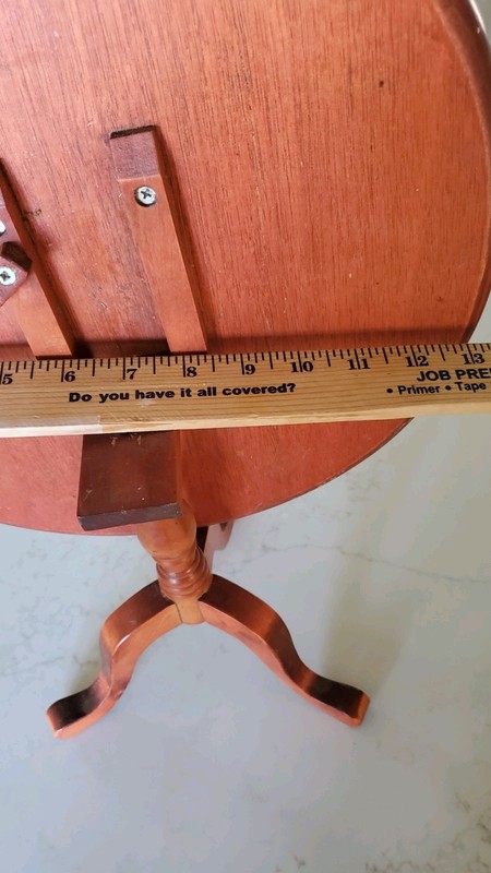VTG CHERRY WOOD ROUND TILT TOP "SMALL" Side Table Accent Tripod Plant Table gallery