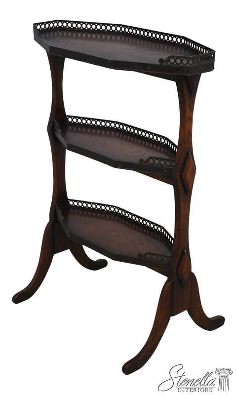 L65392EC: THEODORE ALEXANDER Oak 3 Tier Country French Table