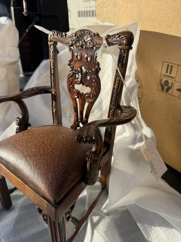 FINE NOS GEORGE III FLAWLESS MINIATURE THEODORE ALEXANDER HAND CARVED CHAIR gallery