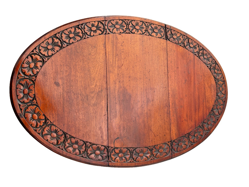 Antique Oval Gate Leg Kitchen Table Drop side Leaf Carved Mahogany Barley Twist gallery