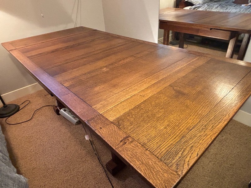 Early 20th Century English Draw Leaf Oak Table, Antique Very Good Condition gallery