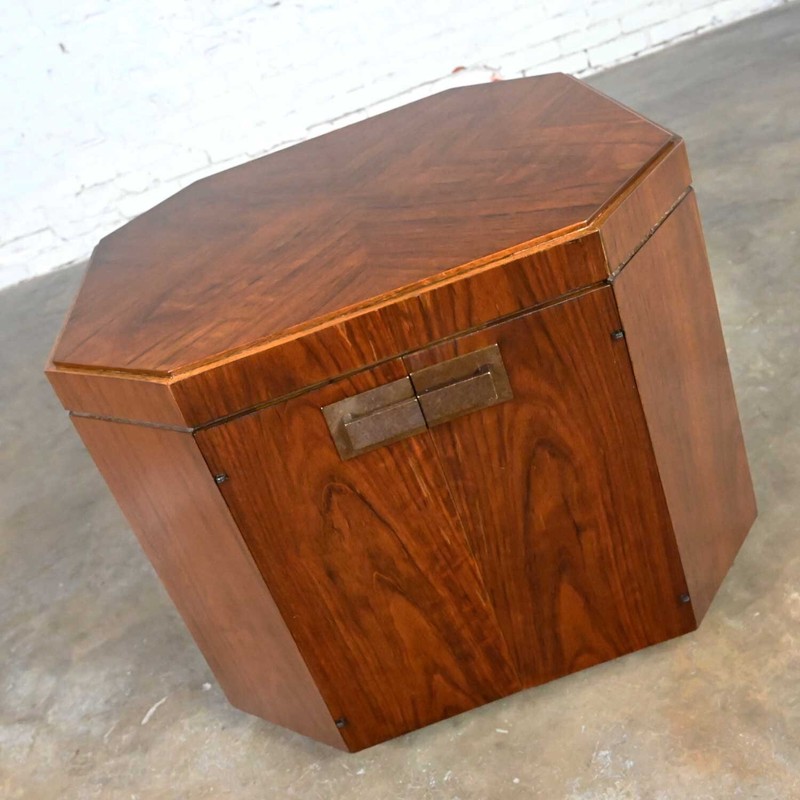 MCM to Modern Founders Furniture Octagon Commode End Table Cabinet Patterns 21