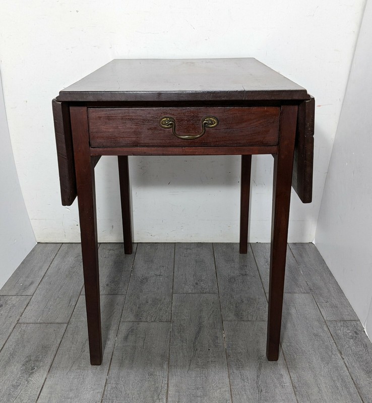 Antique Early 1800s Solid Wood English Pembroke Sheraton Federal Drop Leaf Table gallery