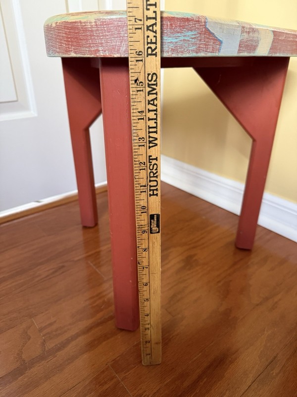 Vintage Tri Pod Small Table Hand Painted Southwestern Aztec, Santa Fe CIRCA 1988 gallery
